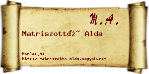 Matriszottó Alda névjegykártya